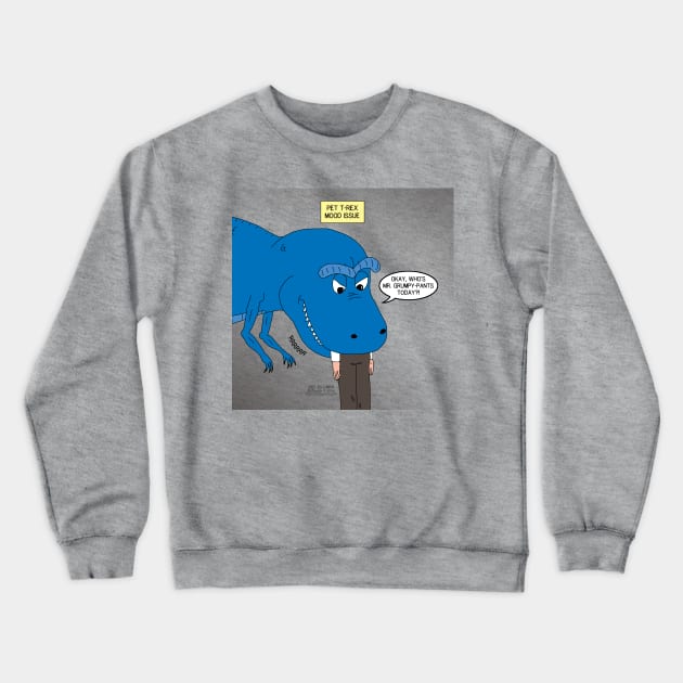 T-Rex Grumpy Pants Crewneck Sweatshirt by OutToLunch